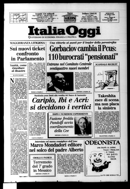 Italia oggi : quotidiano di economia finanza e politica